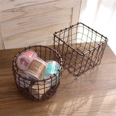 small decorative metal wire boxes|Amazon.com: Small Wire Baskets.